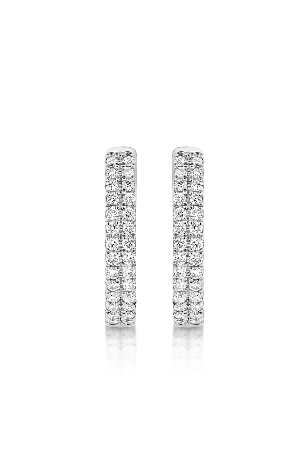 GIA Hoops with Two Rows of Diamonds 18ct White Gold