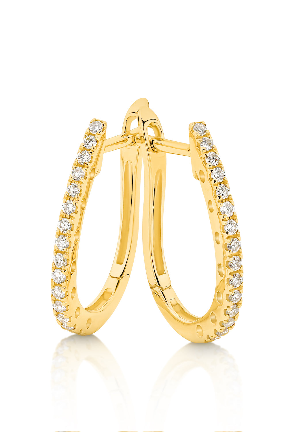 GIA Medium Elongated Hoops in 18ct Yellow Gold