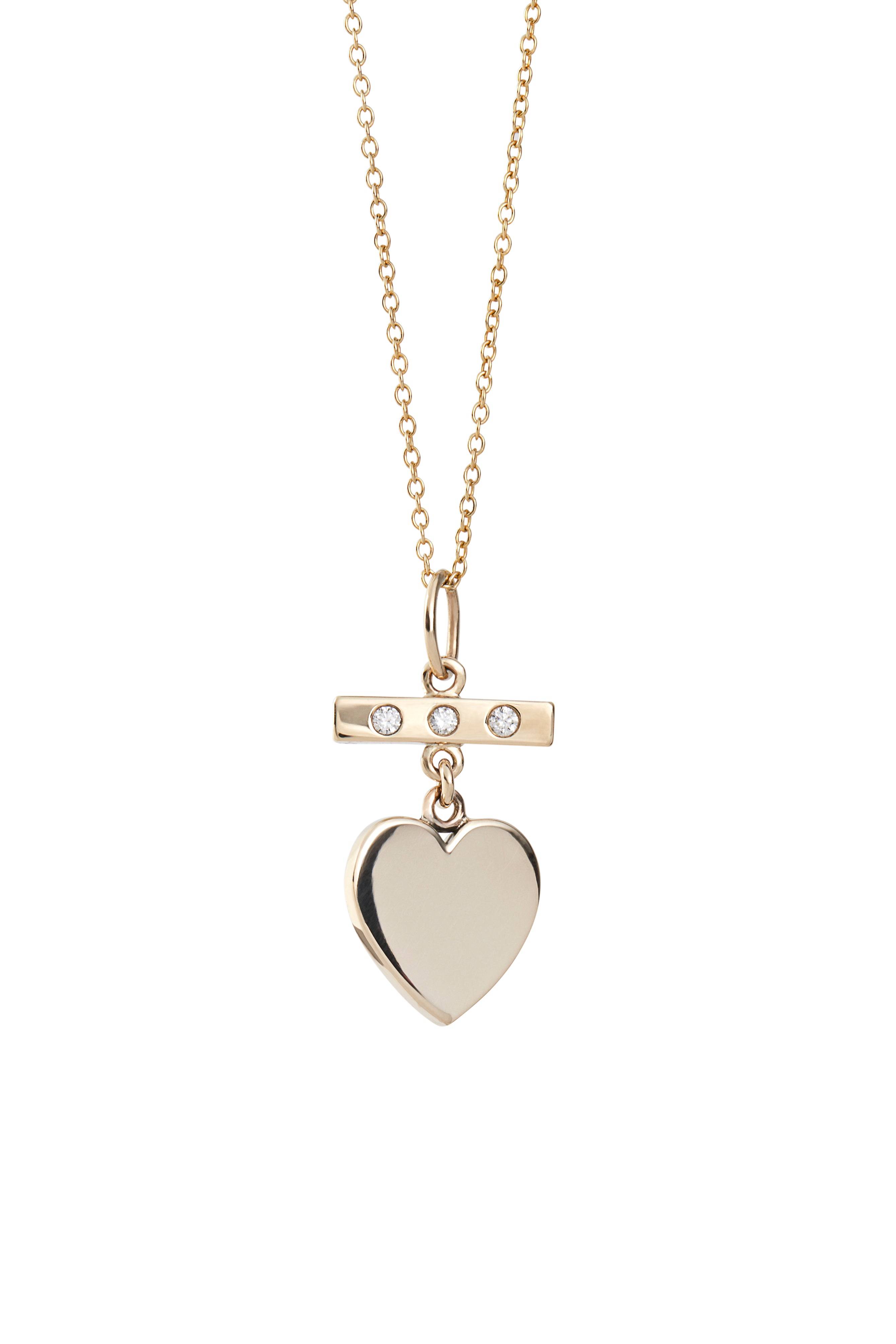 Heart and Diamond Bar Pendant
