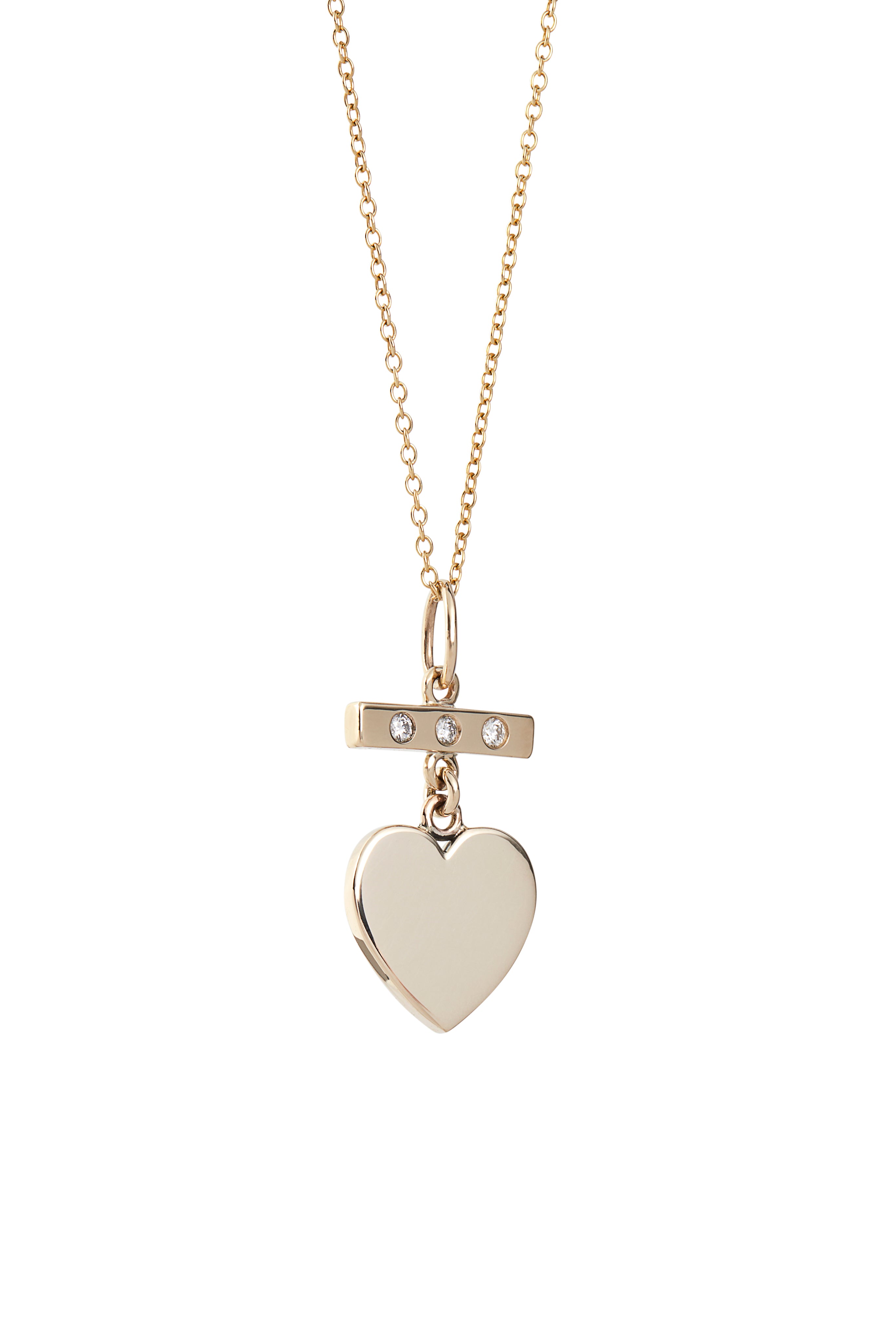 Heart and Diamond Bar Pendant