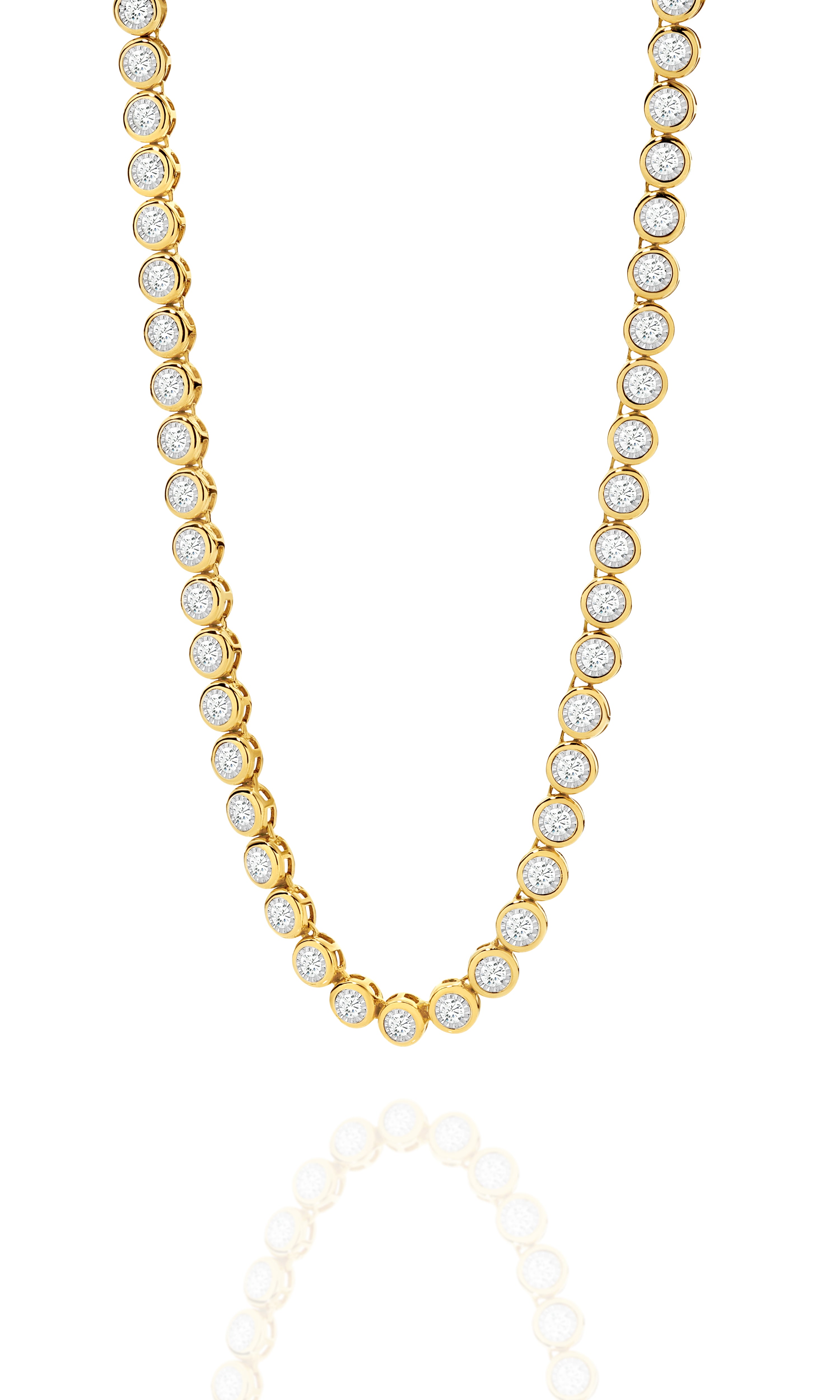 GIA Bezel Set Tennis Diamond Necklace