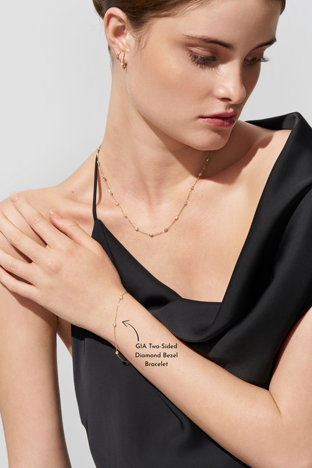 GIA Two-Sided Diamond Bezel Bracelet