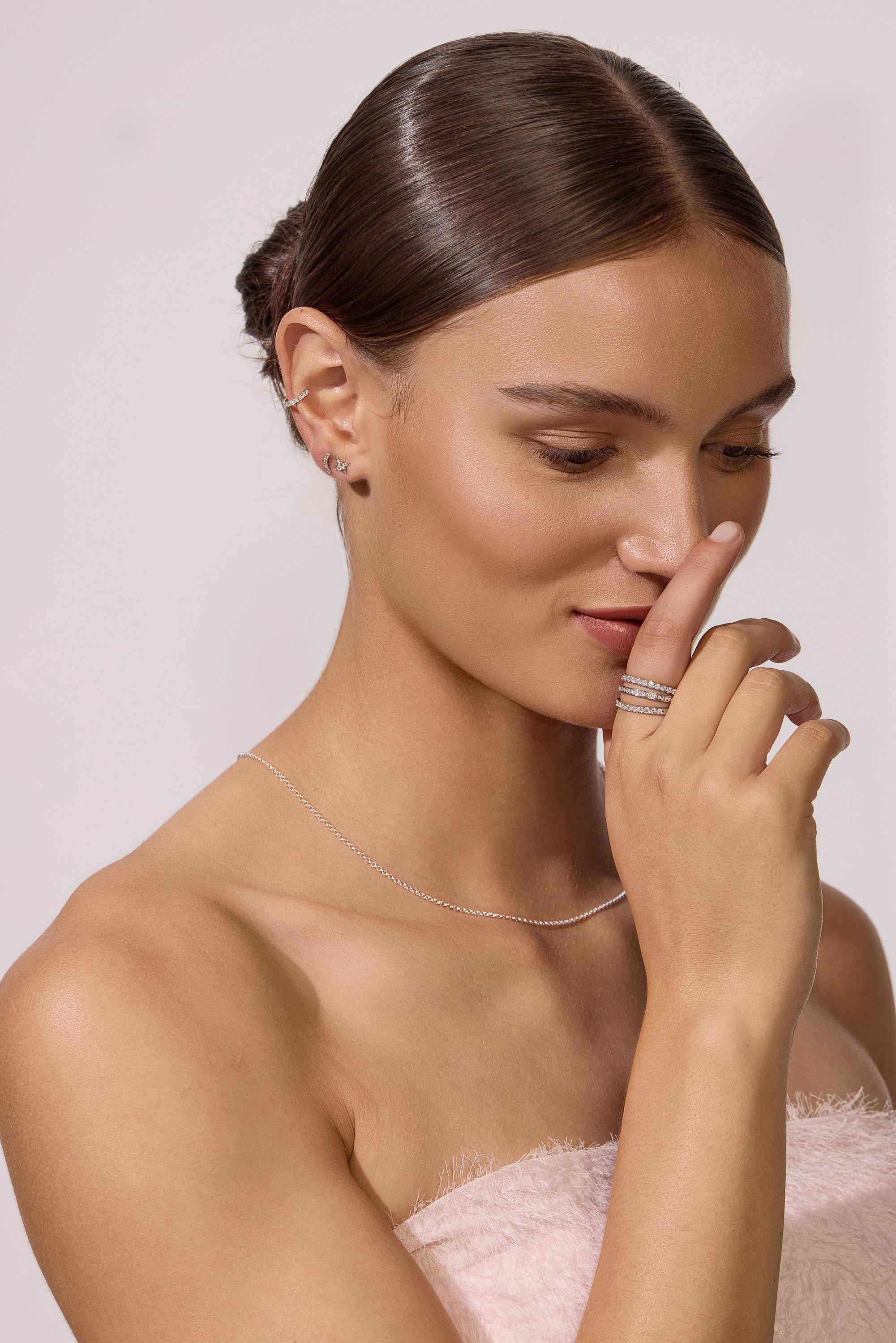 GIA Ear cuff Earrings in 18ct White Gold