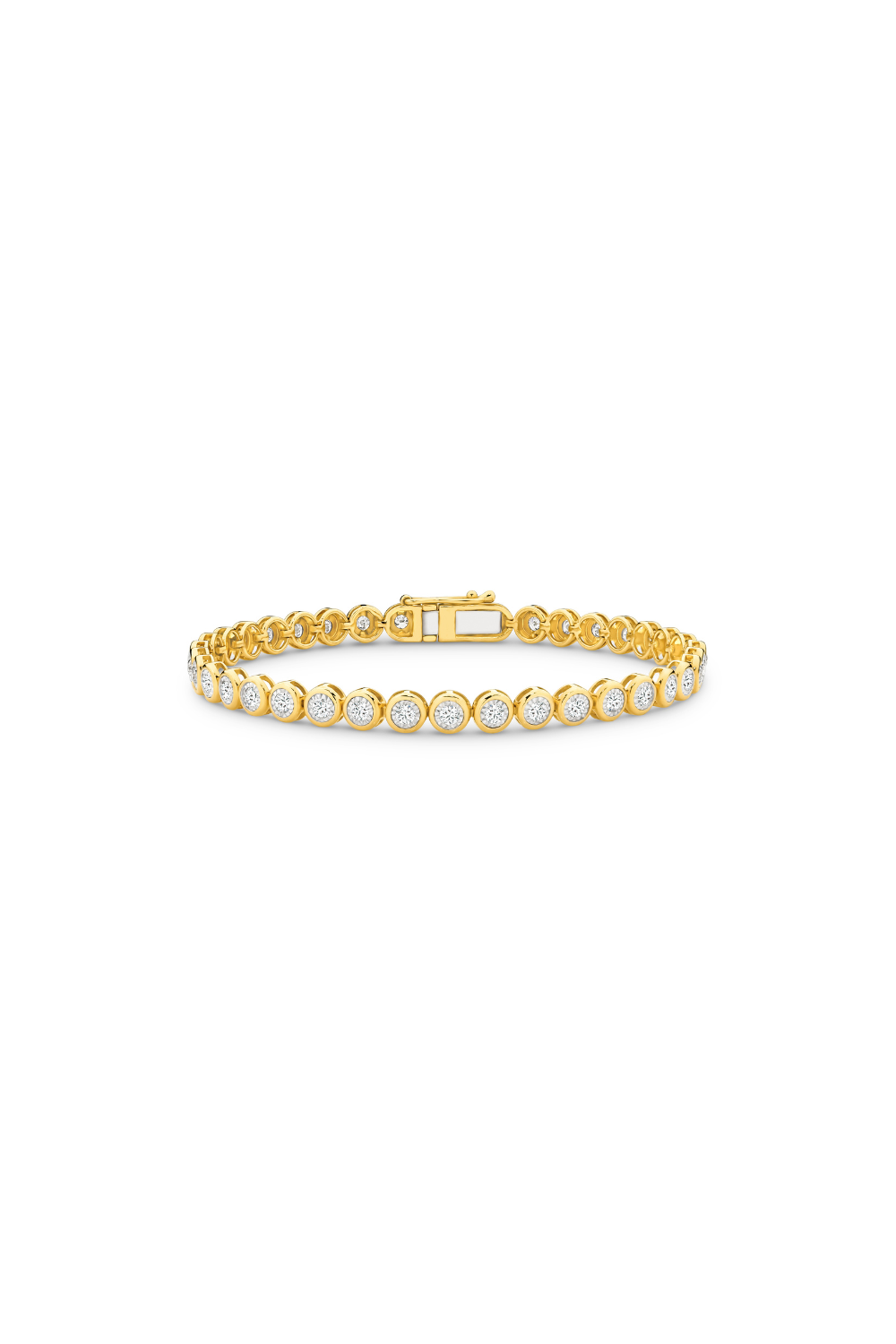 GIA Bezel Set Tennis Diamond Bracelet