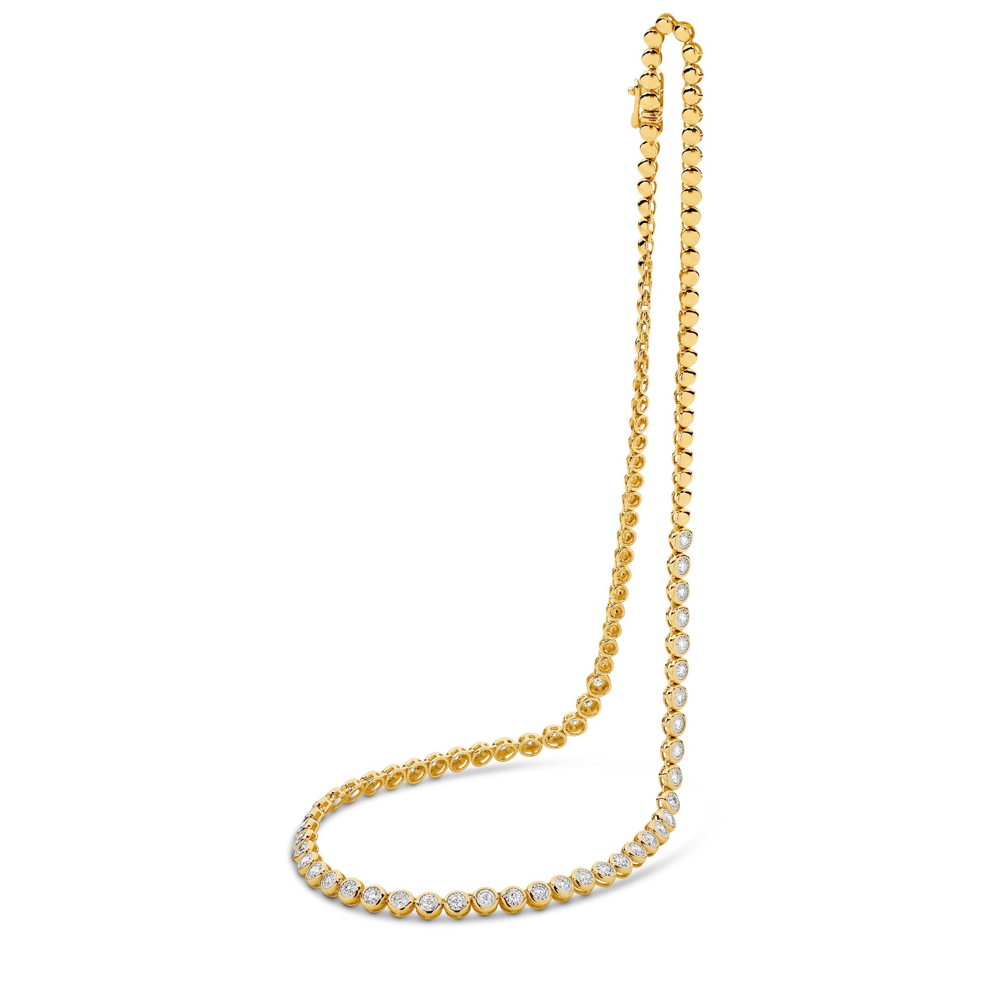GIA Bezel Set Tennis Diamond Necklace