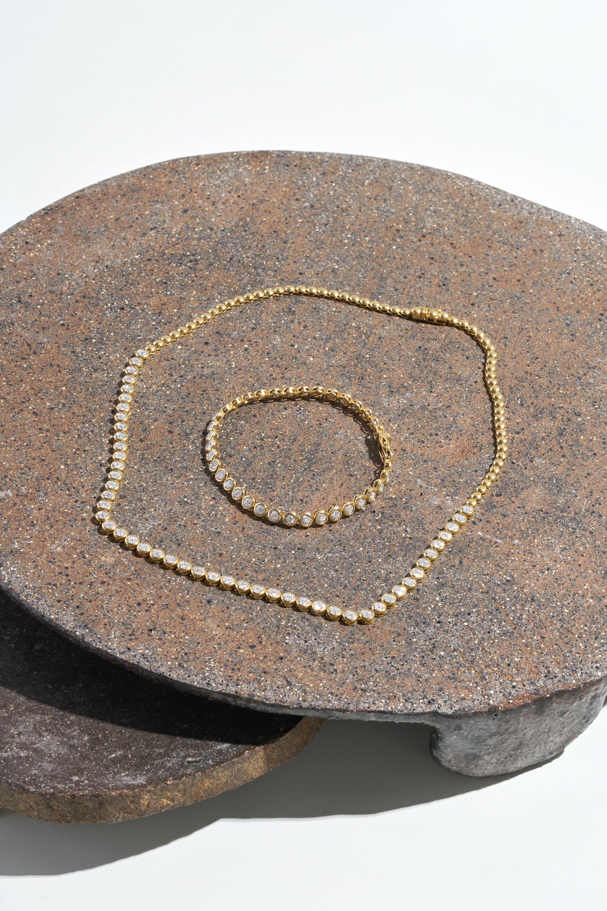 GIA Bezel Set Tennis Diamond Necklace