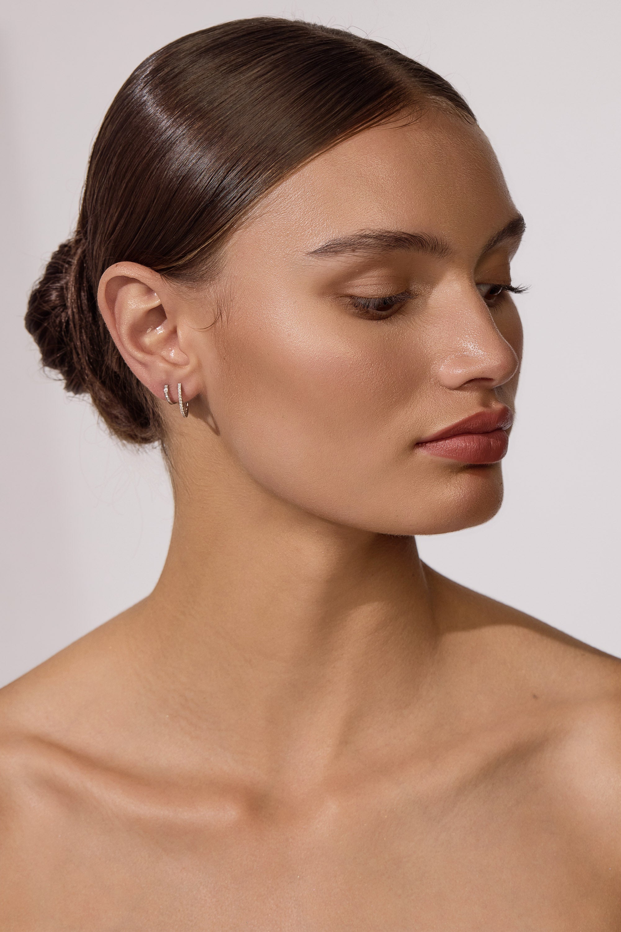 GIA Medium Elongated Hoops in 18ct White Gold