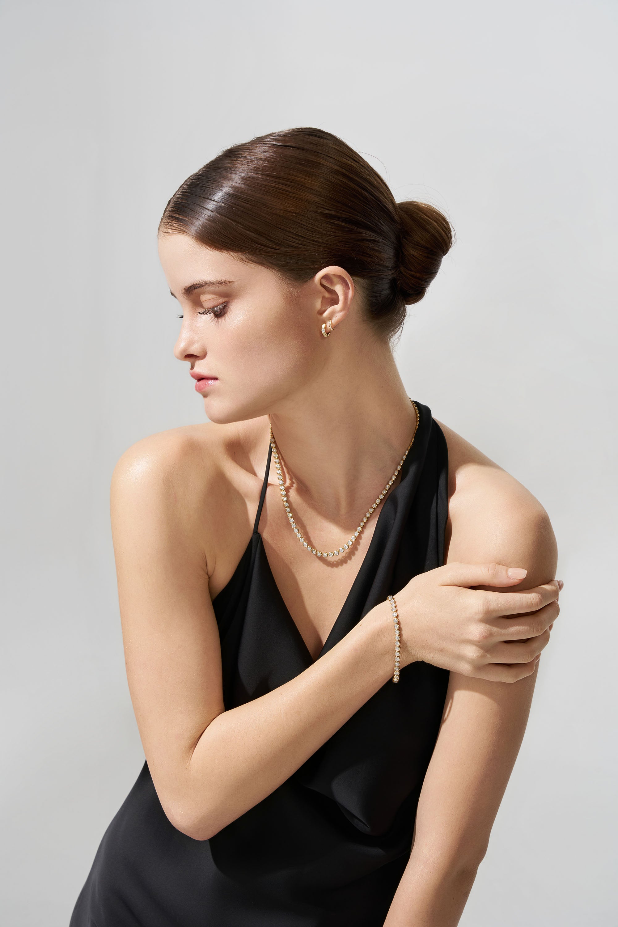GIA Bezel Set Tennis Diamond Bracelet