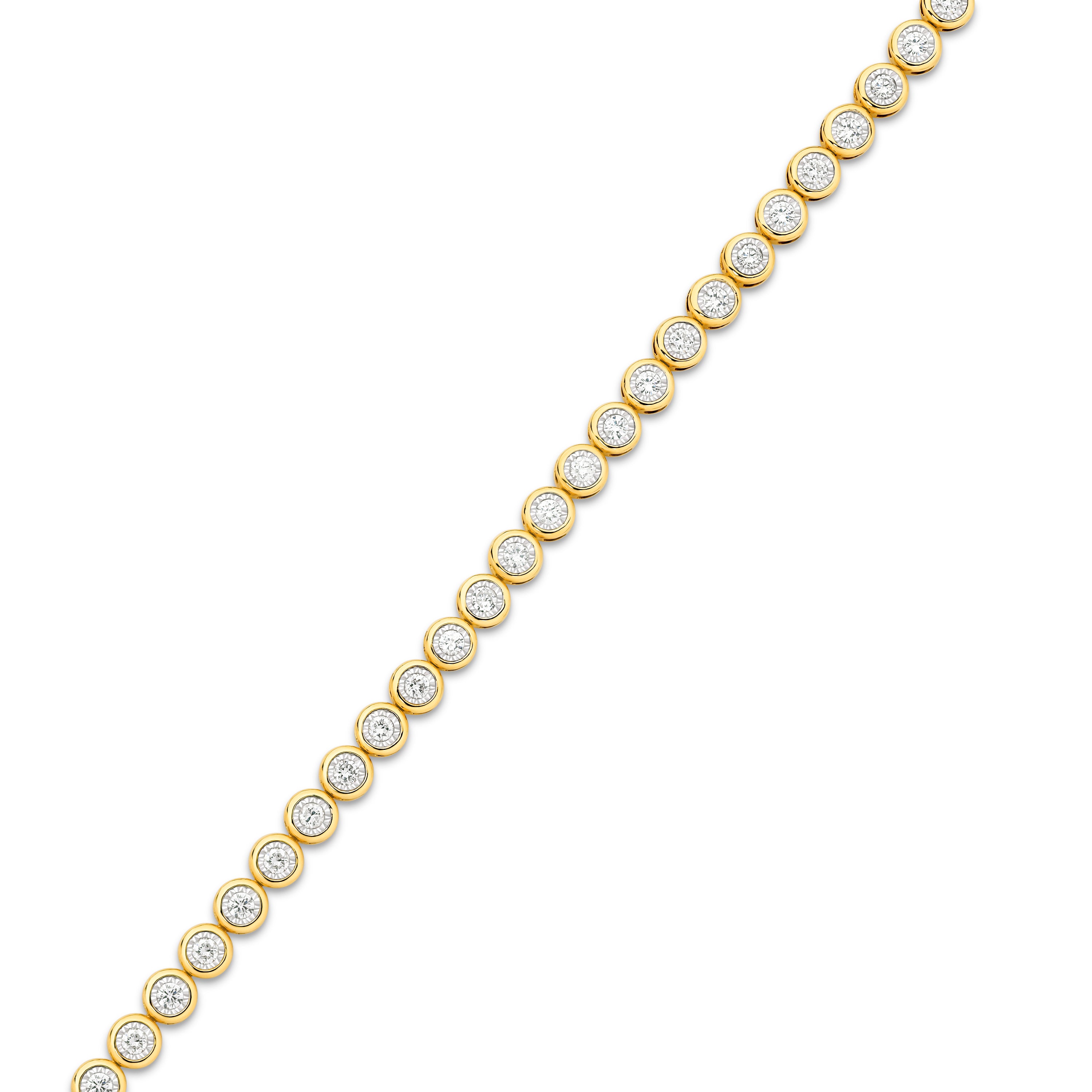 GIA Bezel Set Tennis Diamond Bracelet