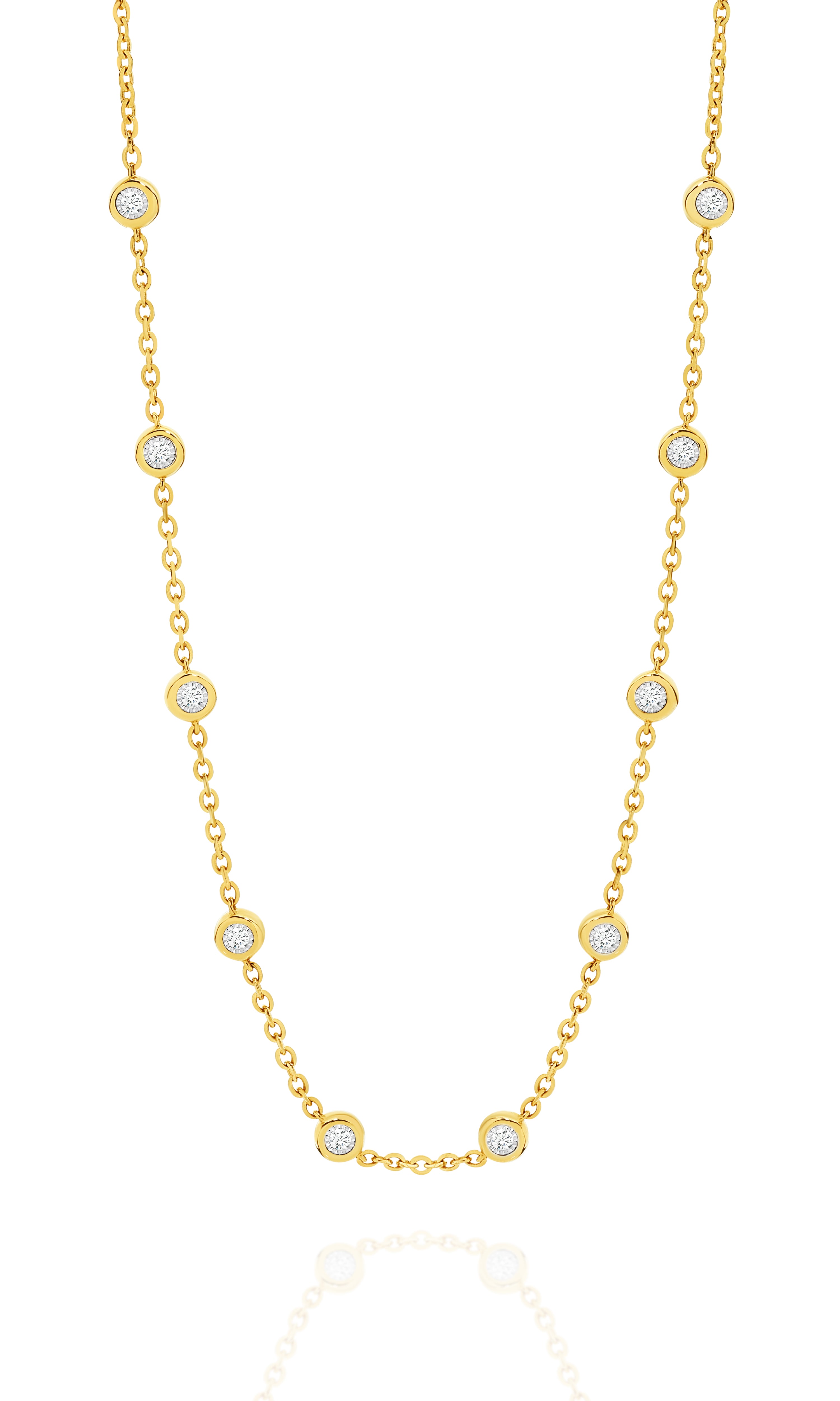 GIA Two-Sided Diamond Bezel Necklace