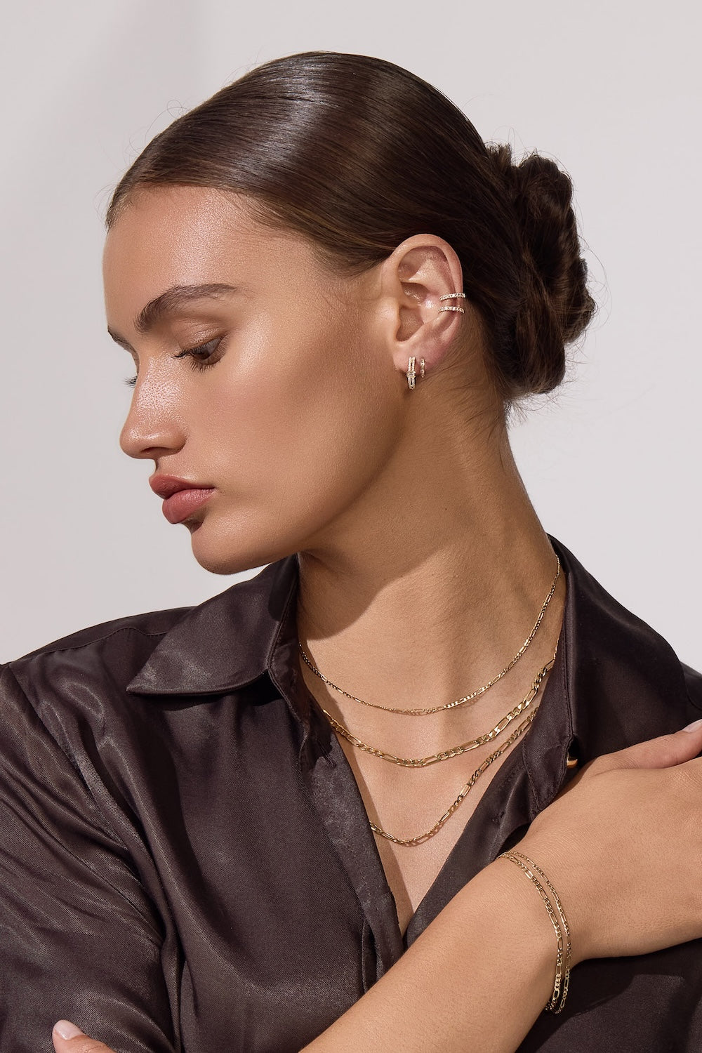 GIA Two Row Classic Diamond Hoops with Centre Diamond in 18ct Yellow Gold