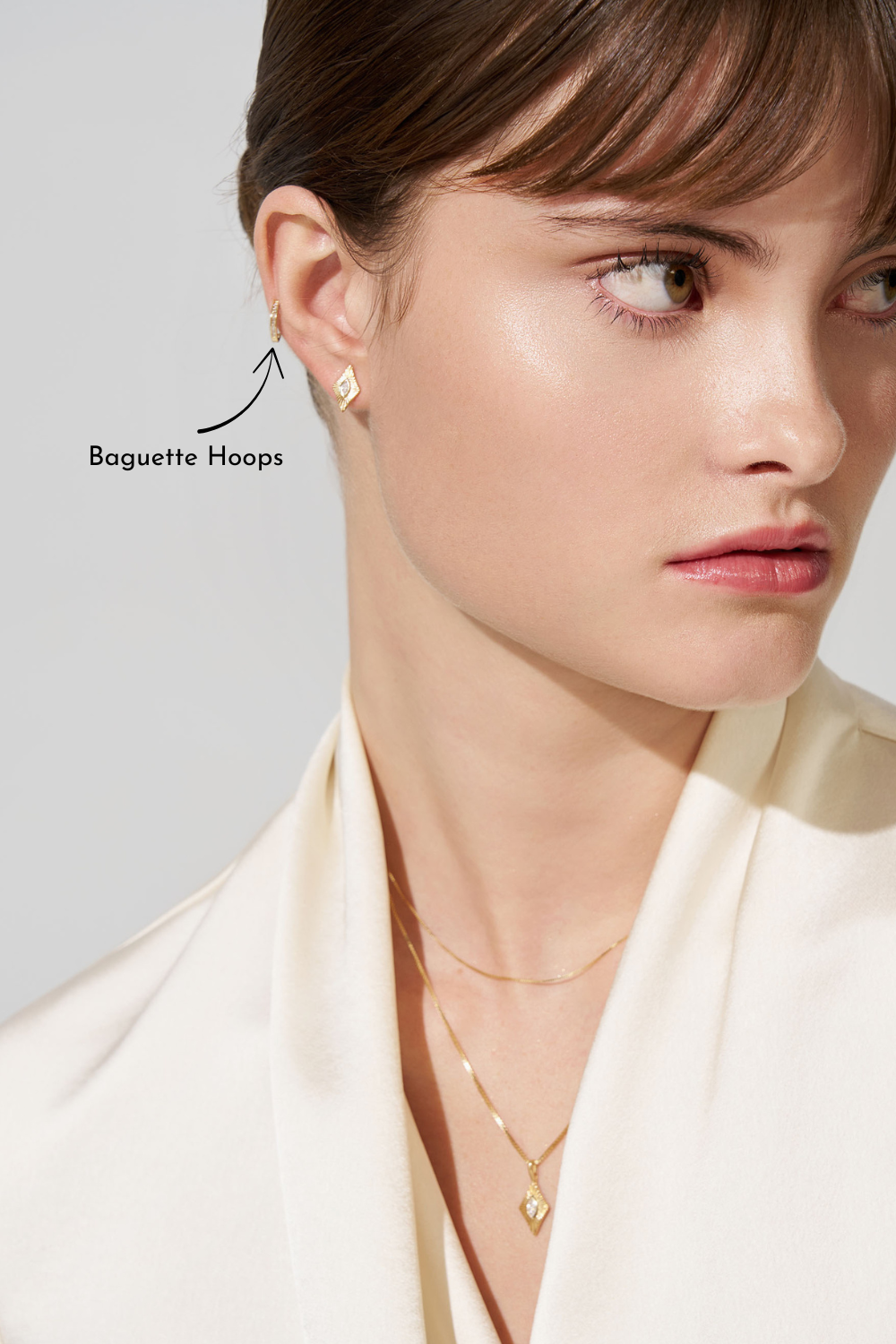 GIA Diamond Baguette Hoops in 18ct Yellow Gold