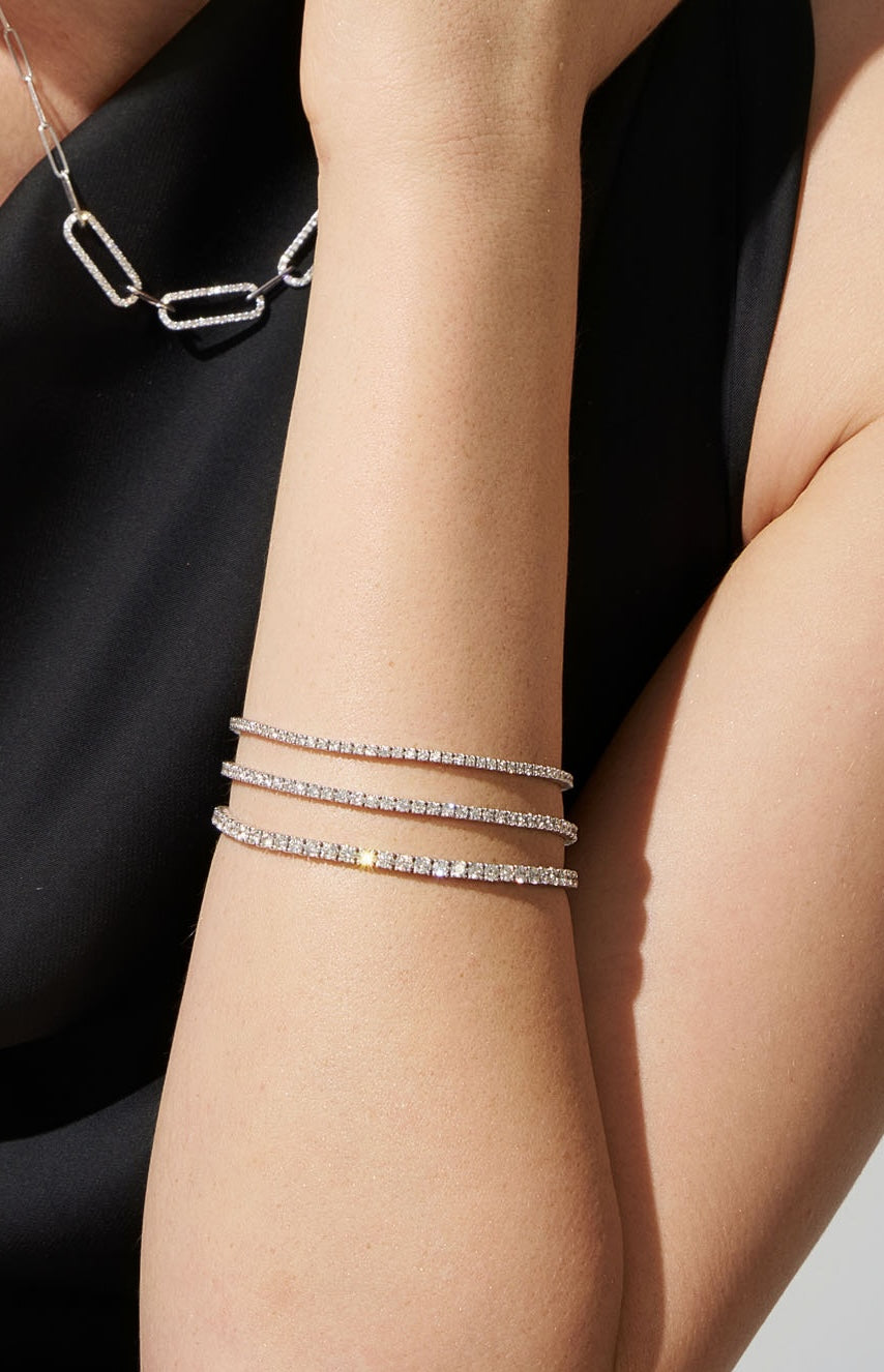 GIA Tennis Bracelet 3ct Lab 18ct White Gold