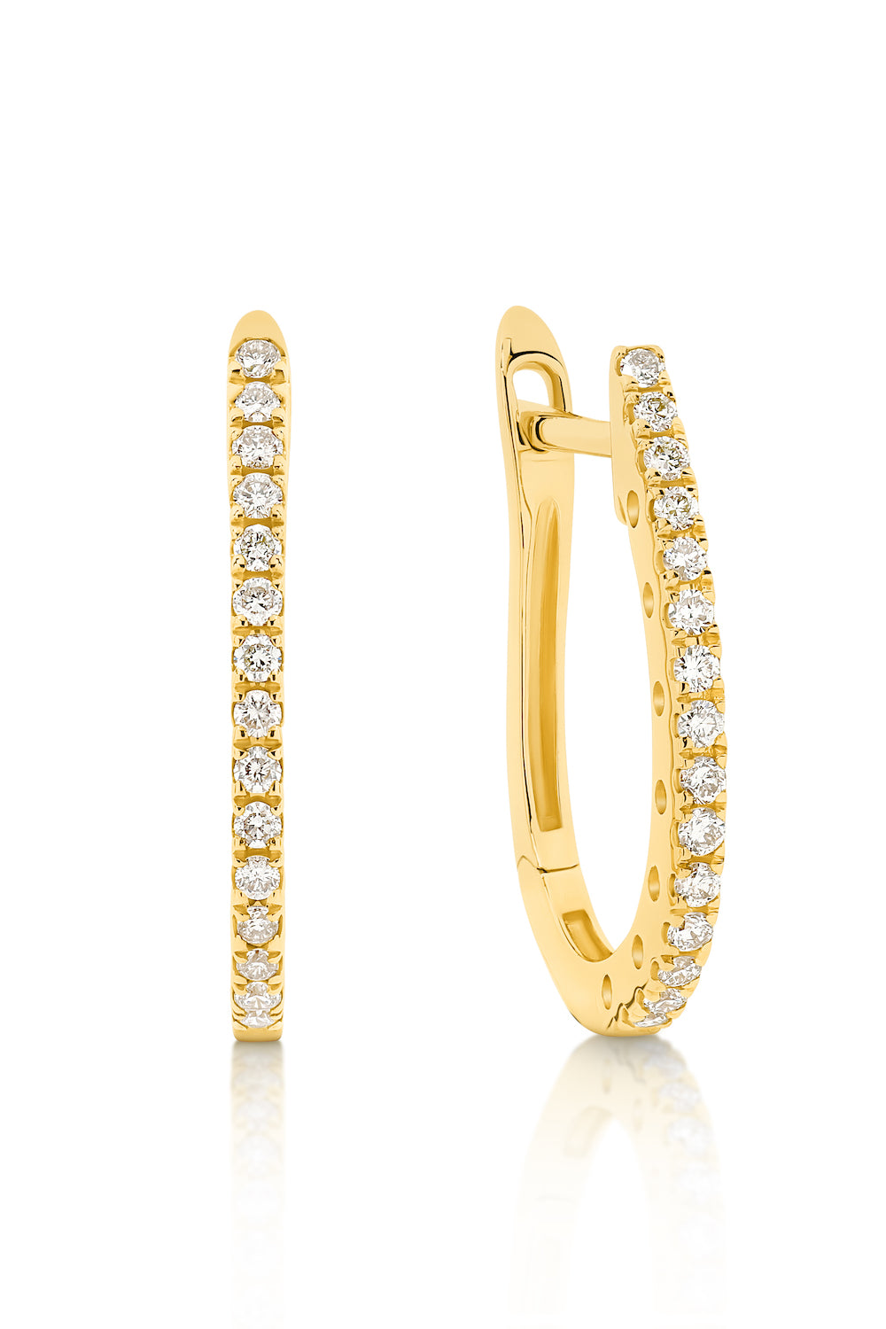 GIA Medium Elongated Hoops in 18ct Yellow Gold
