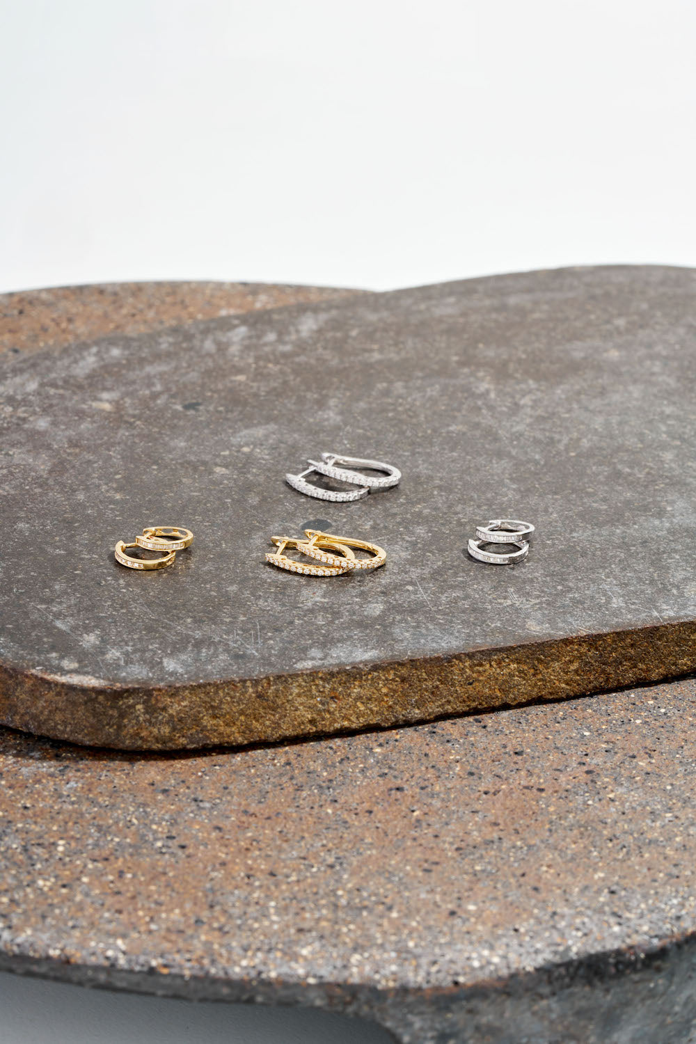 GIA Medium Elongated Hoops in 18ct White Gold
