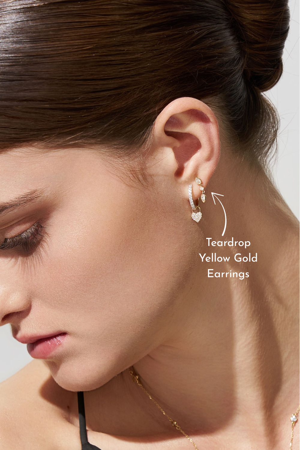GIA Teardrop Yellow Gold Earrings