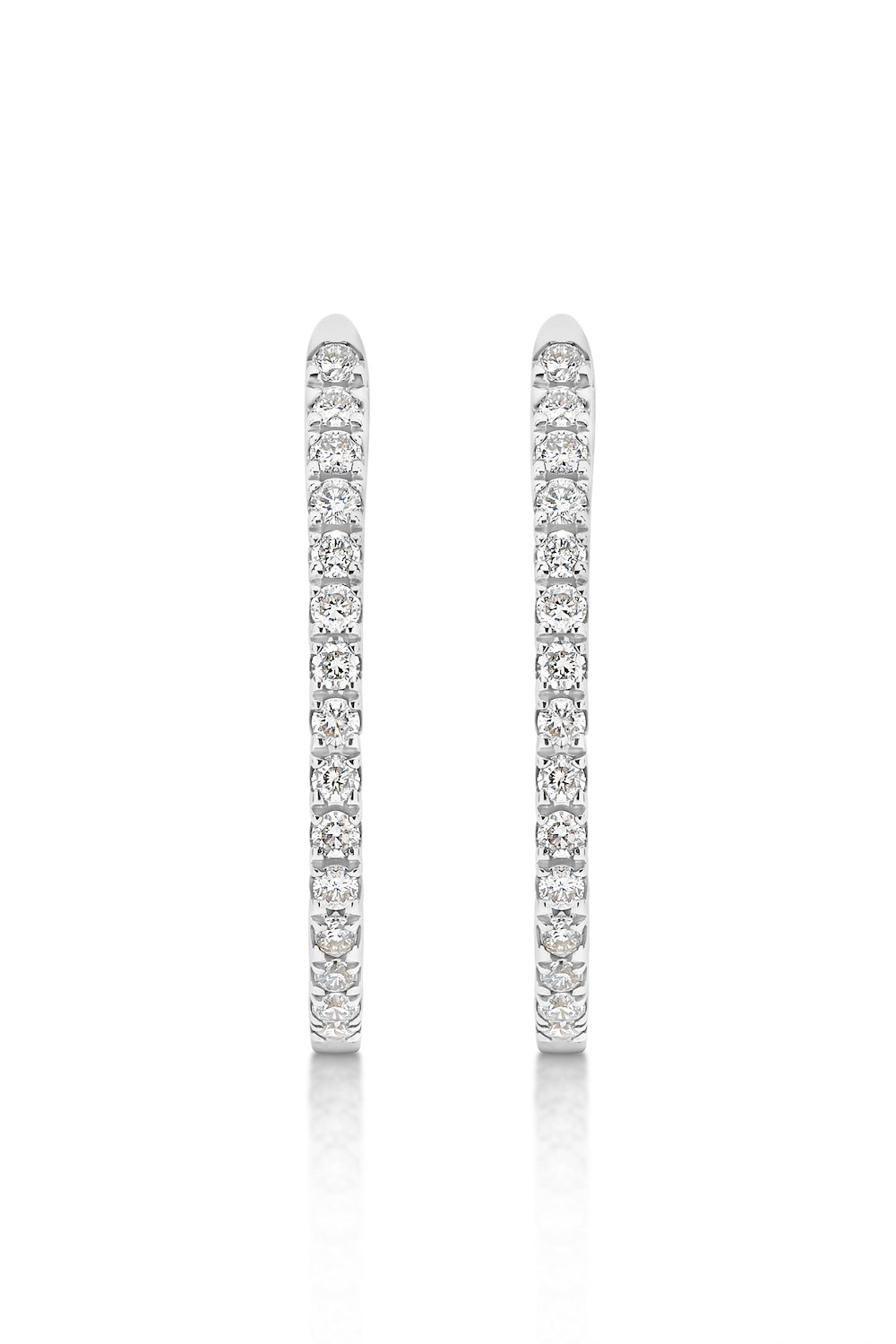 GIA Medium Elongated Hoops in 18ct White Gold