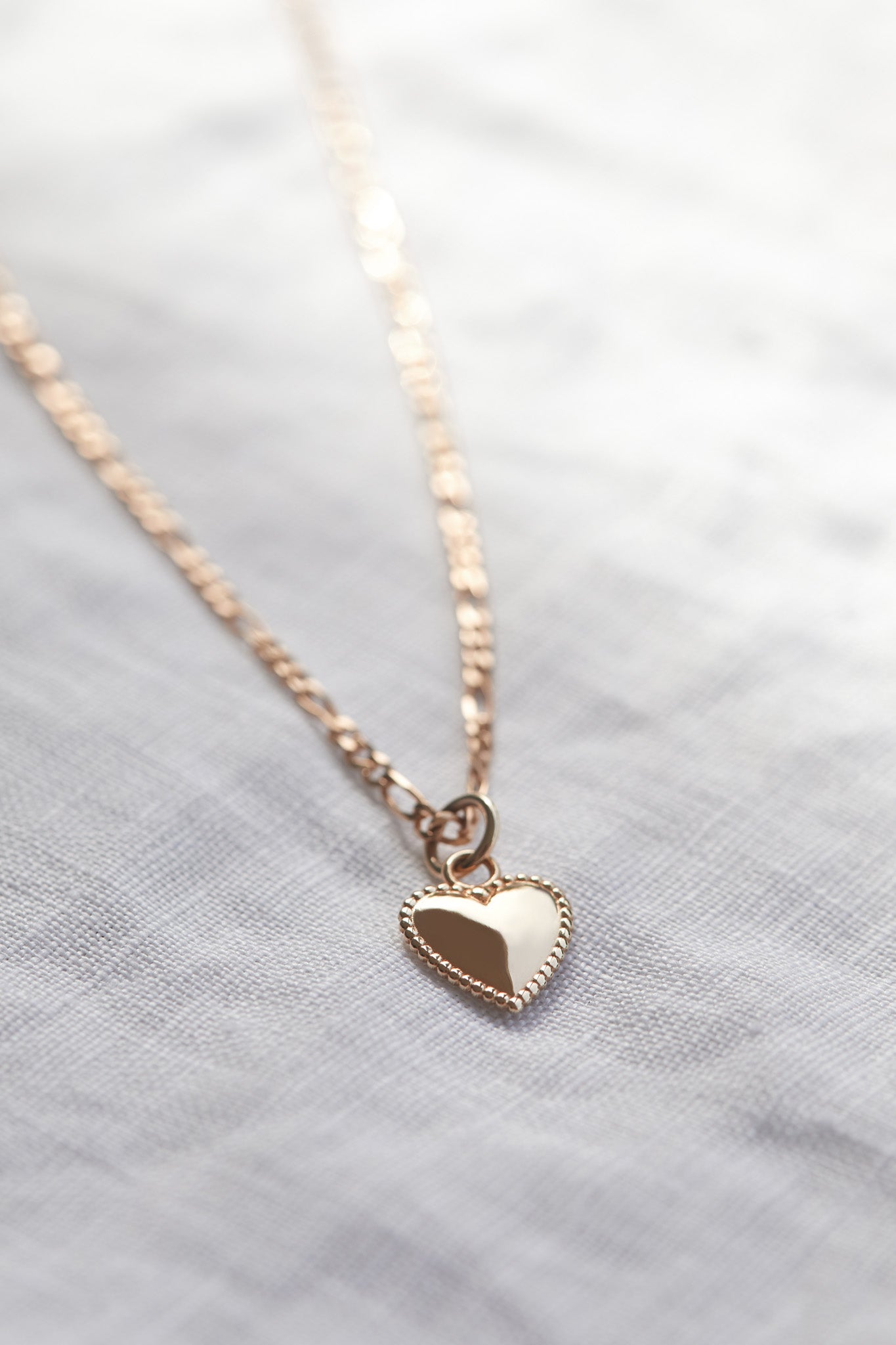 Elle Puffed Heart Pendant in 9ct Rose Gold