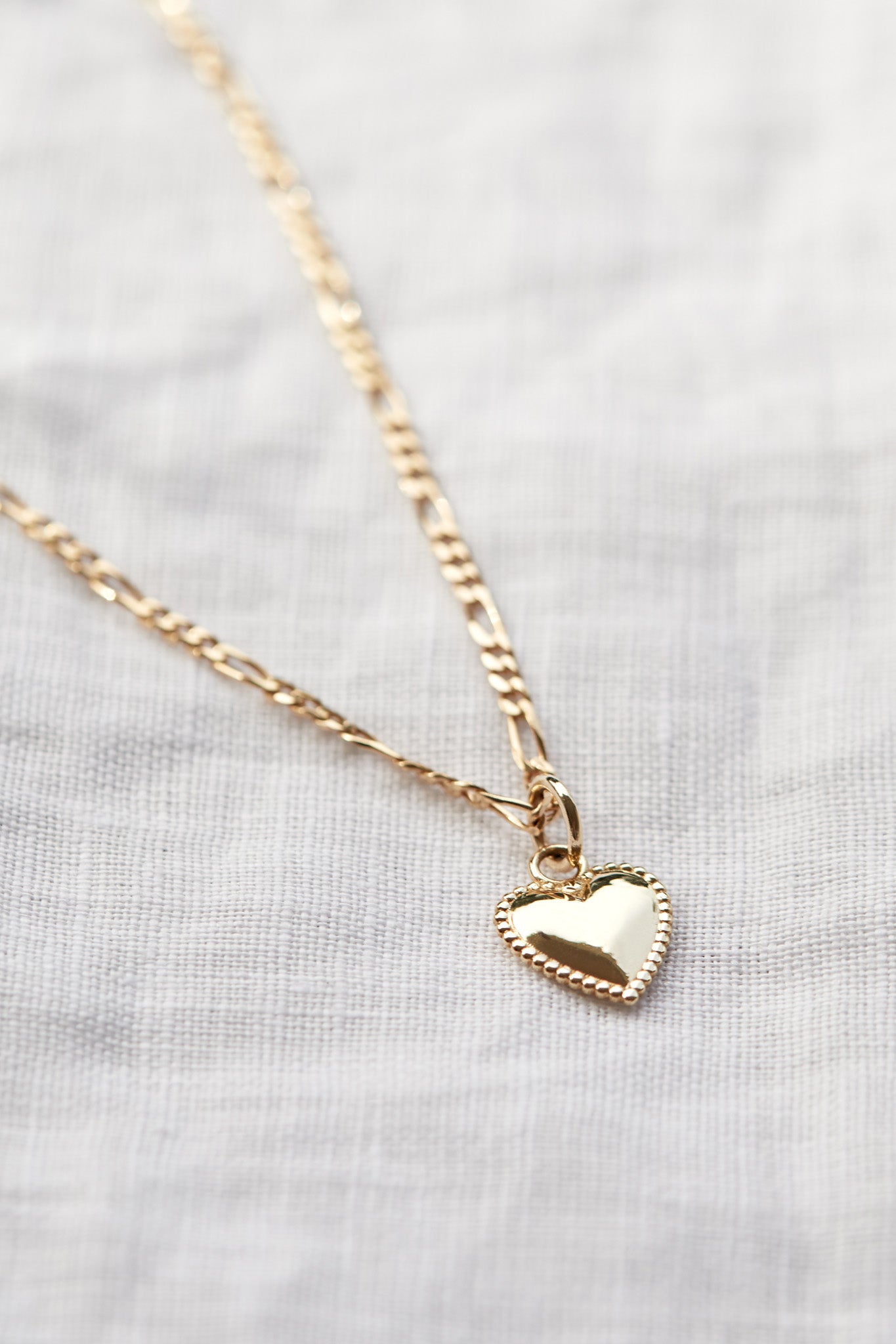 Elle Puffed Heart Pendant in 9ct Yellow Gold