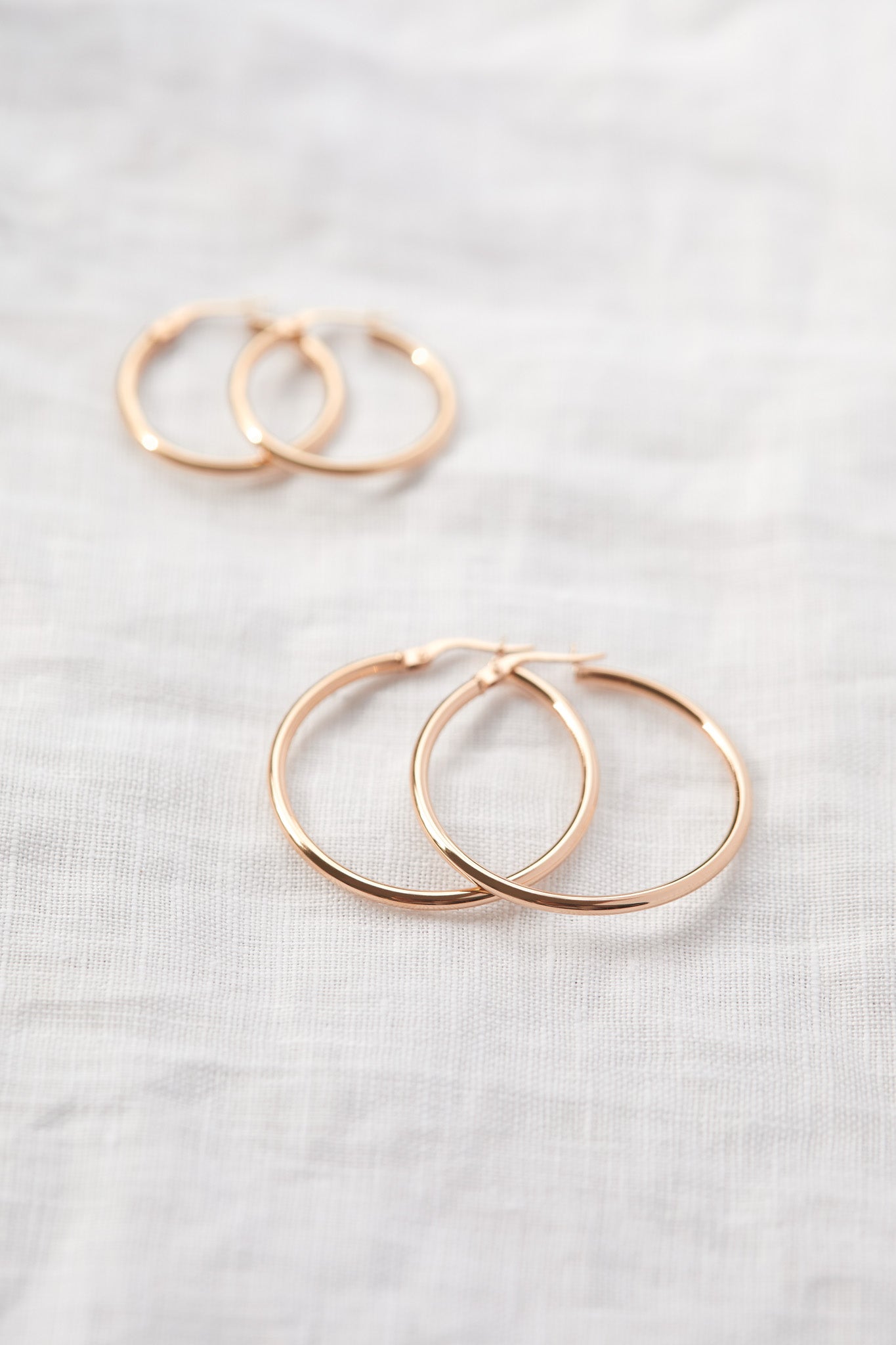 9ct Gold 30mm Hoops in Rose Gold