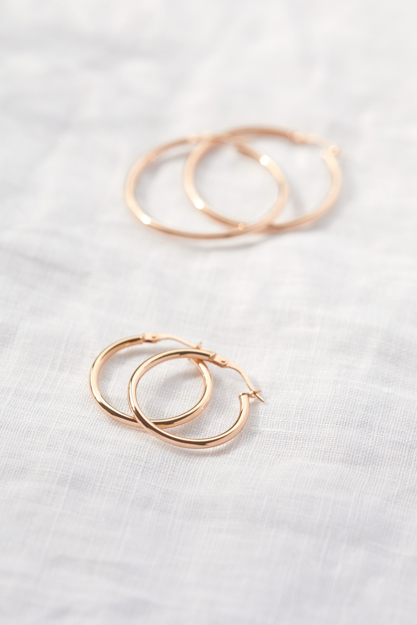 9ct Gold 20mm Hoops in Rose Gold