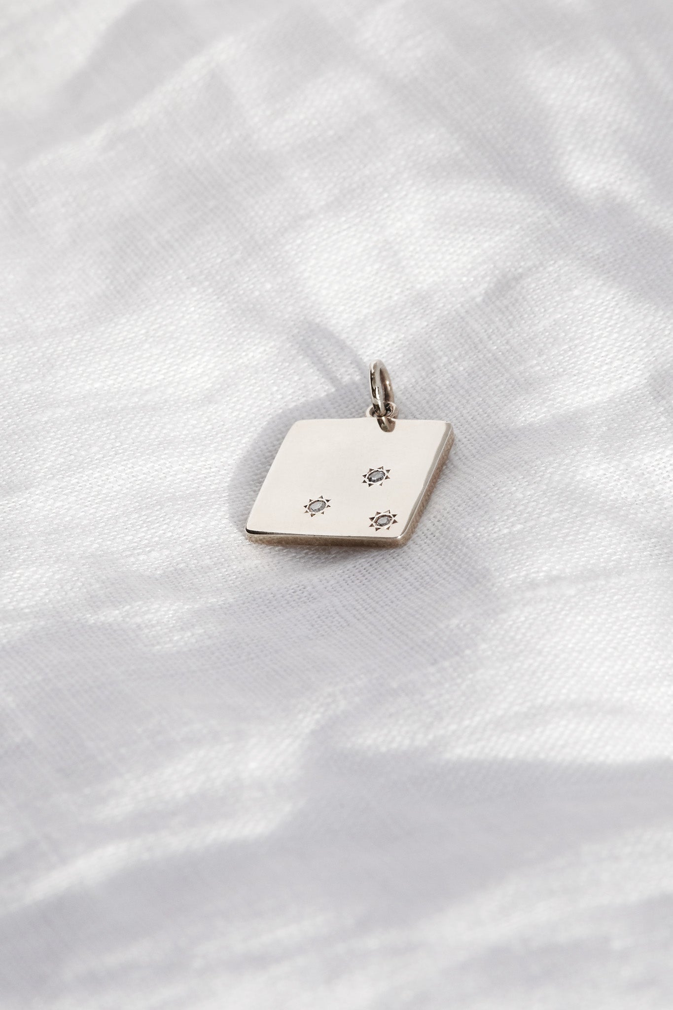 Amura Square Constellation Diamond Pendant in 9ct White Gold