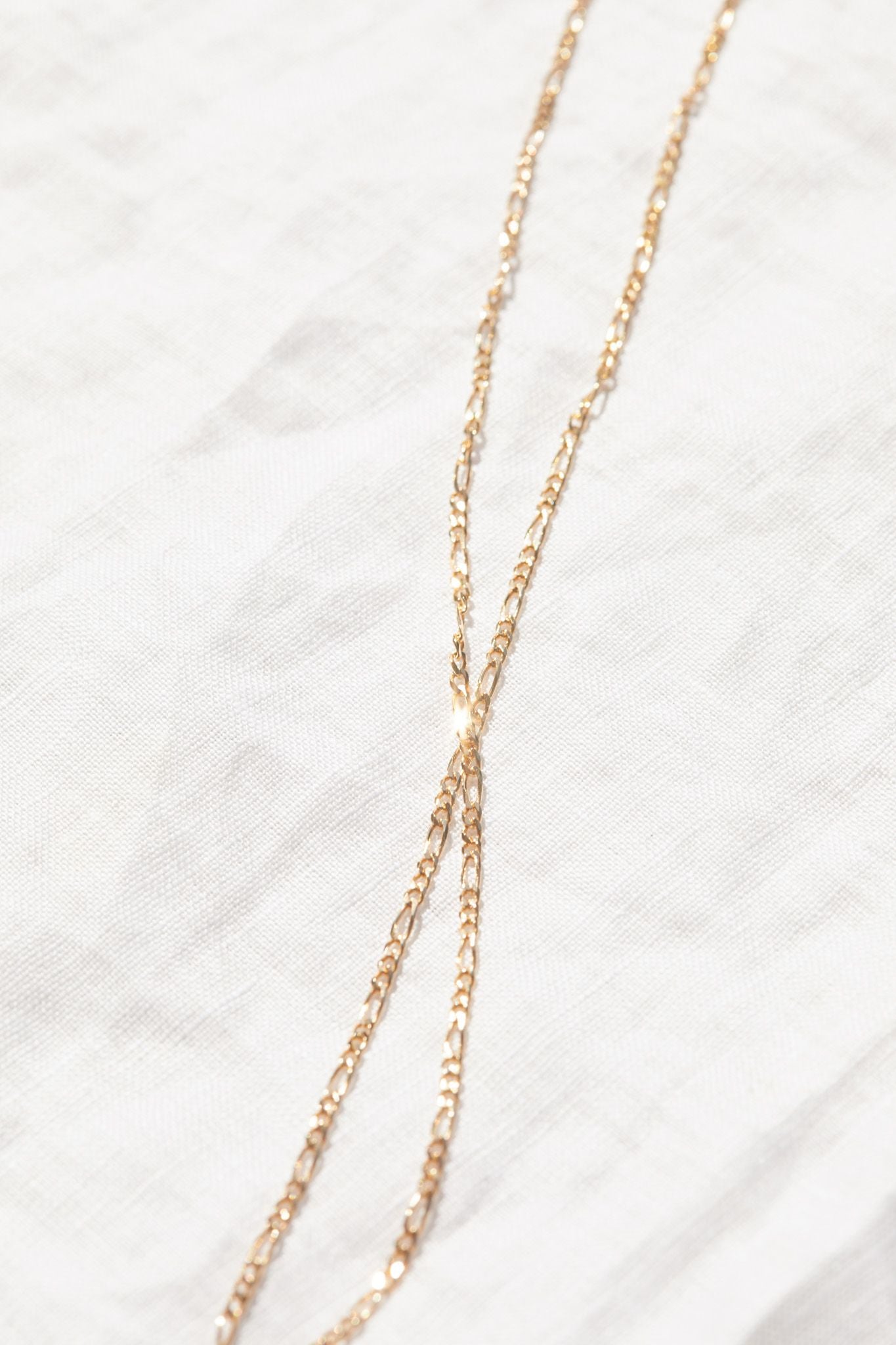 9ct Bevelled Diamond Cut Figaro Necklace in Yellow Gold